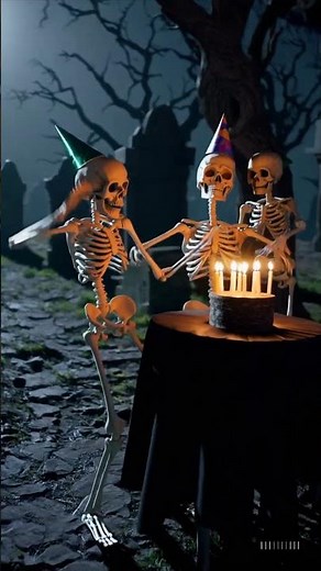 Skeleton Birthday Party 🎂💀 Spooky “Happy Birthday” Song