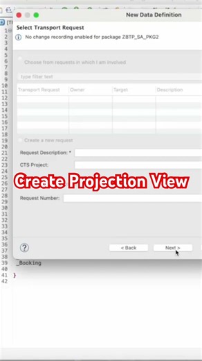 Create Projection View#shorts #sapabap #saphana #sapbtp