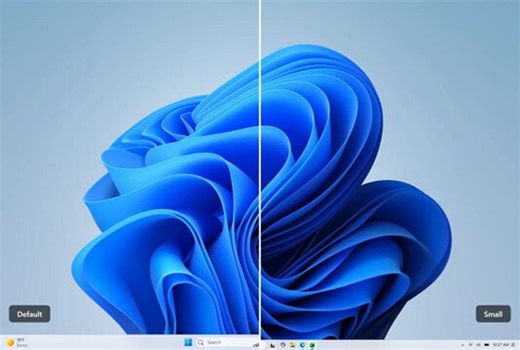 the latest Windows 11 test builds include a movable taskbar and a small taskbar option 🙏