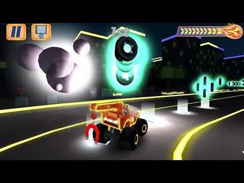 Blaze and the Monster Machines 🔥LIGHT RIDERS: help Blaze & AJ compete on glow-in-the-dark tracks!