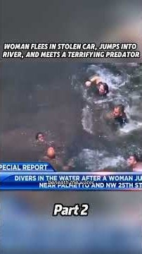 Woman Flees in Stolen Car, Jumps Into River, and Meets a Terrifying Predator