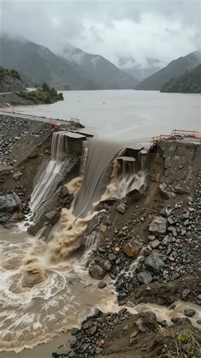 Opuha Dam Failure Simulation— New Zealand, 1997｜Dam Under Construction Overtop｜4K