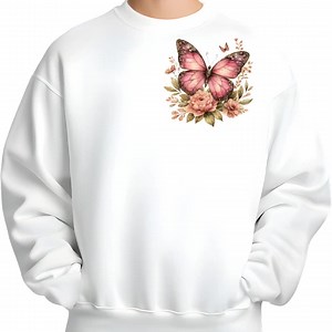 Pink Butterfly Watercolor Art Print, Floral Butterfly Wall Art, Vintage Botanical Illustration, Cottagecore Png Transparent Background - Etsy