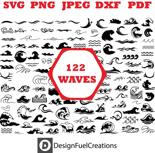 Waves SVG| Sea Wave Svg| Ocean Themed Border| Svg Coastal Ocean Wave SVG Cut File for Cricut and Laser| DIY Craft| Vinyl and Print Projects - Etsy