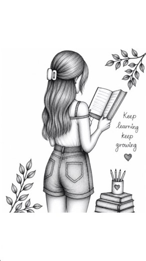 Easy Girl Drawing ✨ Beautiful Girl Sketch Drawing | How to Draw a Girl #shorts #girldrawing