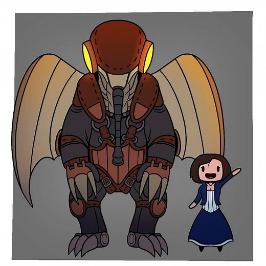 Elizabeth and Songbird: Hello! #animation #memes #shorts #doodles #bioshock #bioshockinfinite