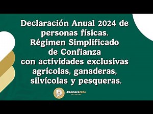 Tutorial Declaración Anual 2024 personas. RESICO AGAPES