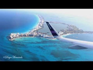 Impresionante vista aerea zona hotelera Cancun - Despegue Cancun Airbus A320