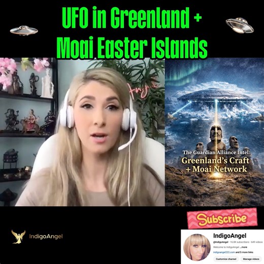 IndigoAngel on Instagram: "🚨 Greenland’s Craft + Moai Network 🚨 In this episode, I break down viral intel shared by David Wynn Miller (from a 2012 Quantum Grammar seminar) describing a possible massive structure / craft anchored in the center of Greenland. Many of you also sent this to me on Facebook — thank you for helping me track it deeper. The claim suggests a giant craft has melted out of Greenland’s ice, possibly functioning as a weather machine tied to ancient climate shifts. What makes