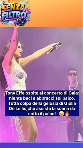 Tony Effe guests at Gaia's concert: no kissing or hugging on stage.😮🔥