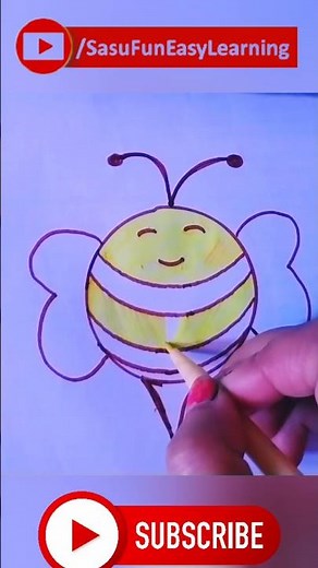 Bee drawing easy | Drawing a bee step by step | Honey bee drawing | queen bee drawing easy #Sasufun