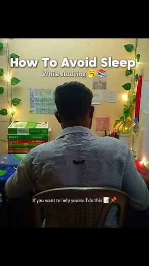 Ways to avoid sleep while studying👇🏻 •Keep your room bright •Drink cold water occasionally •Study in a chair, not on the bed •Don't eat heavy meals before studying •Avoid sugary snacks that cause a crash •Take a 5-10 min break after every 25-30 min •Wash your face when you feel drowsy •Sit with good posture, not leaning back •Keep the room slightly cool •Change subjects when you feel bored •Avoid studying right after eating •Sleep at least 7 hours at night so your brain can focus Foods that ma