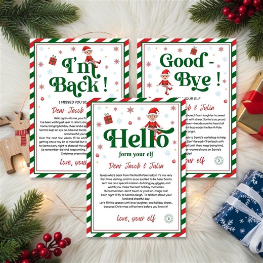 Elf Arrival Set, Elf Letter Bundle, Elf Letter Set, Editable Printable Instant Download Canva 5x7 Inch | 6006-EL-04-D - Etsy UK