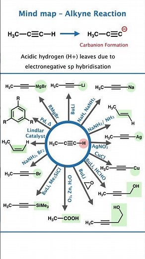 🔥 Alkyne Reactions Mind Map 😍 | One Shot Revision for NEET & JEE 2025 | Mechanisms + Tricks + Notes!