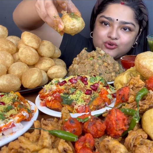 ASMR: EATING SPICY PANIPURI🔥 GOLGAPPA CHALLENGE || #shorts #mukbangn#asmreating #mukbangasmr #asmr