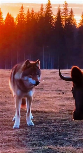 Baby Wolf vs Cow | Rare Nature Moment | Wolf And Cow