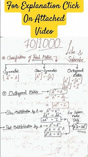 70/1000 | Orthogonal Matrix | What is Orthogonal Matrix