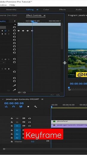 Key frame in Adobe Premiere Pro tutorial for beginners