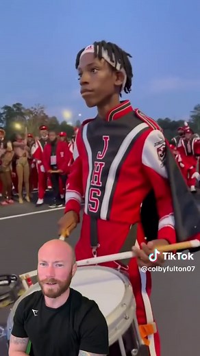 Energetic Drumline Drummer Performance