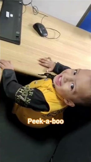 Peekaboo Fun 😂 | Cute Kid Saying “Jhaaa!” in Dad’s Office Chair ❤️ | #CuteBaby #Peekaboo #FunnyKids