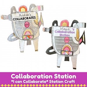 Collaboration Station Read Aloud Craft Template, SEL, teamwork, work together
