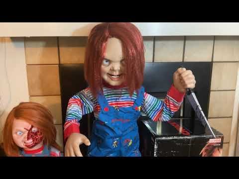 Chucky Home Depot Fears Through The Years Chucky Doll 3.5 Foot Animatronic Set Up & Review!