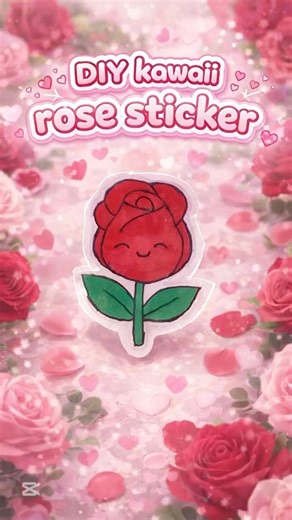 DIY Kawaii Rose Sticker 🌹✨ Peel & Stick Magic #shorts