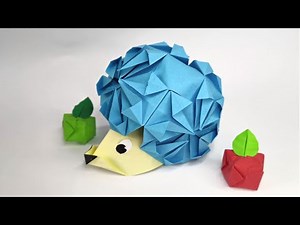 Origami HEDGEHOG kusudama | How to make a paper hedgehog