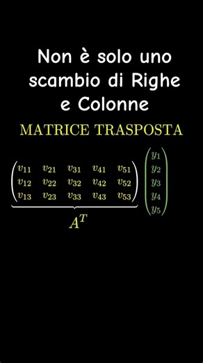 Ma a che serve calcolare la Matrice Trasposta?
