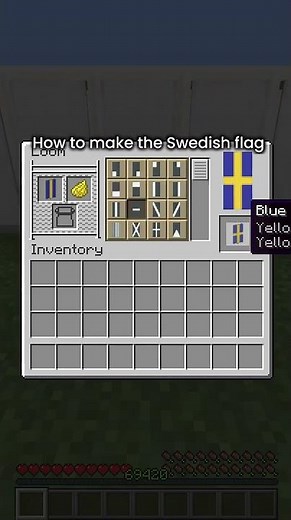 How to make the Swedish flag as a banner in Minecraft #banner #tutorial #minecraft