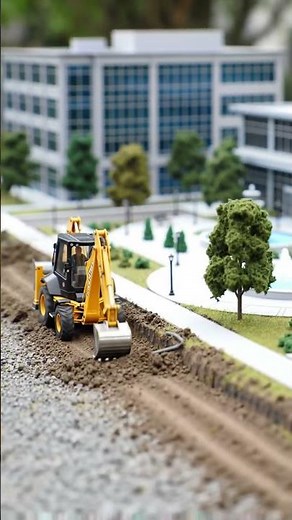 RC Backhoe Loader 🚜 Digging Trenches for Utilities in a Miniature Park! Realistic Landscaping! 🌳🏡