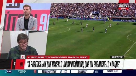 "A PAREDES PREFIERO PONERLE UN ENGANCHE GUAPO, QUE LE QUITE LA PELOTA Y LO ATAQUE"Imperdible explicación de Alfredo Berti, DT de Independiente Rivadavia, sobre cómo enfrentar a jugadores como el capitán de Boca.📺 #ESPNF90 | #DisneyPlus Plan Premium