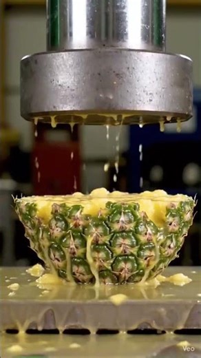 Hydraulic Press vs 🍍 Pineapple & 🍉 Watermelon – Satisfying Crush! 😱💥