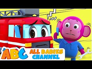 Five Little Buses Jumping On The Road | Nursery Rhymes & Kids Songs | All Babies Channel