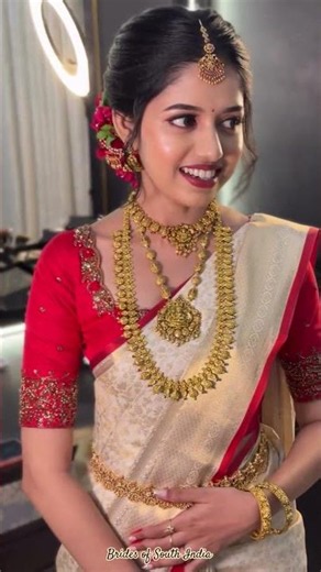 Bridal look inspiration #southindian #southindianbride #southindianjewellery #bridalblouse