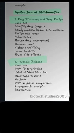 Bioinformatics Notes | Need | Goal | Application | limitation| #bioinformatics #notes #biotechnology