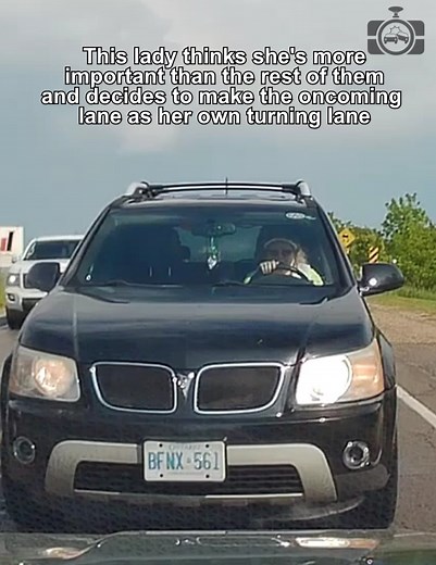 This lady thinks she's more important than the rest of them and decides to make the oncoming lane as her own turning lane | Dashcam Lessons