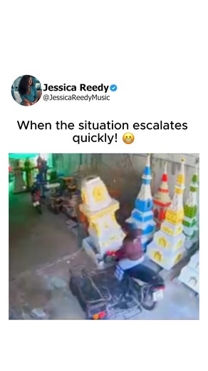 She bumps into it, and the display topples over! 😱💥 | Jessica Reedy