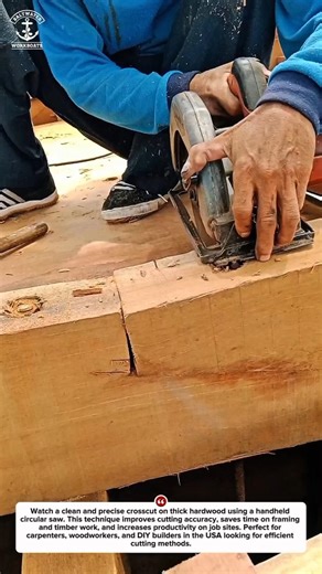 Fast Precision Crosscut on Thick Timber with Circular Saw | Pro Carpentry USA 🇺🇸