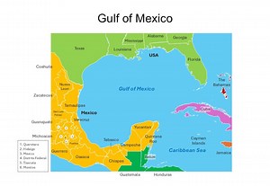 Gulf of Mexico Editable Powerpoint Map – USA, Mexico and Caribbean Countries, Color-coded, Labeled and Customizable - Etsy Ireland