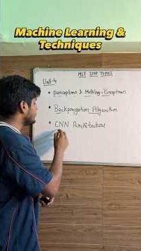 Machine Learning and Techniques Most Important Topics Unitwise #multiatoms #aktuexam