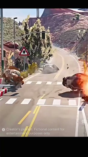 PANIC! Motorcycle Pulls Out Suddenly & Causes Massive Highway Pileup | CGI Physics