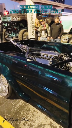 classic Ford F-100 pickup, a real 'mid-engine' build 😱 #ford #fordperformance #classiccars #truck