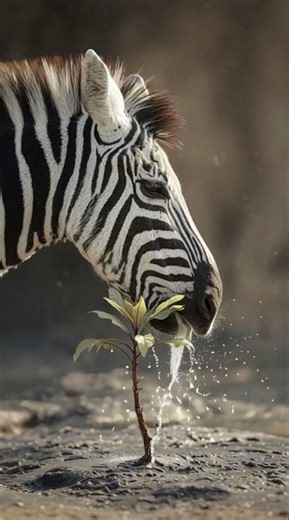 Kind Zebra Helps a Tiny Eggplant Sprout Grow into a Massive Purple Fruit Tree! 🌱 #KindnessStory