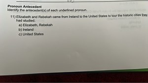 Pronoun AntecedentIdentify the antecedent(s) of each underline... | Filo