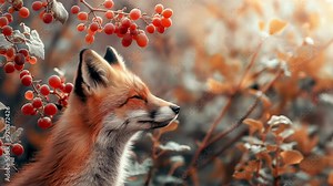 Fox looking at the grapes tree. The Fox And The Grapes. Slow motion