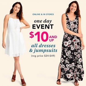 Our super-versatile 24/7 dress at a super-rare price. Plus, all other dresses and jumpsuits are just $20. | maurices
