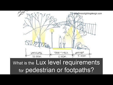 Lux level requirements for pedestrian or footpaths
