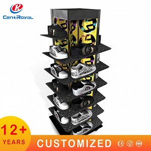 [Hot Item] Customized Wood Clothing Metal Shoe Racks Sneaker Display Shoe Display for Store Display Sandals Sports Slipper Shelf for Retail Shop Floor Stand