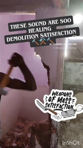 Wall Demolition #construction #demolition #wallbreak #civilengineering